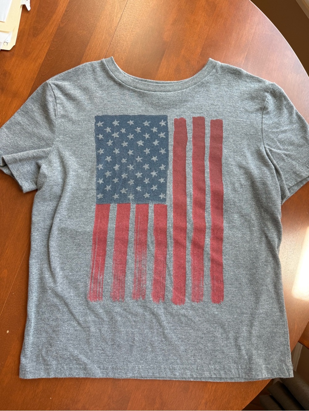 Sonoma 4th of July Gray Tee with Vintage American Flag Graphic